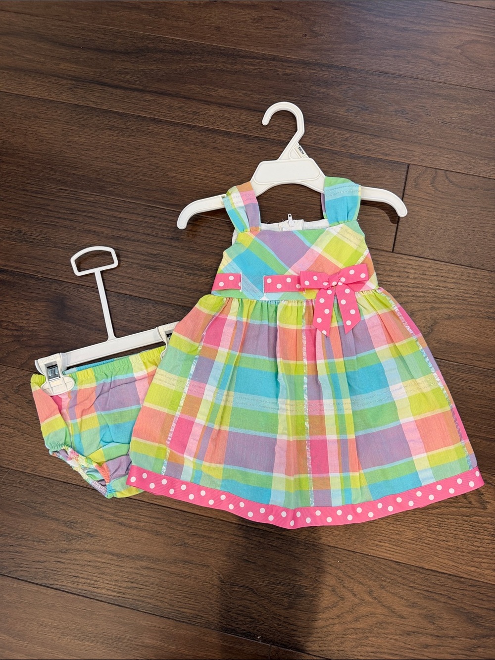 Bonnie Baby Plaid Baby Dress & Bloomers Size 18 NWT - C8-054